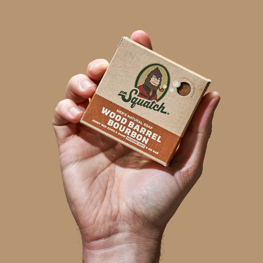 Dr Squatch WOOD BARREL BOURBON, 5oz Bar Soap