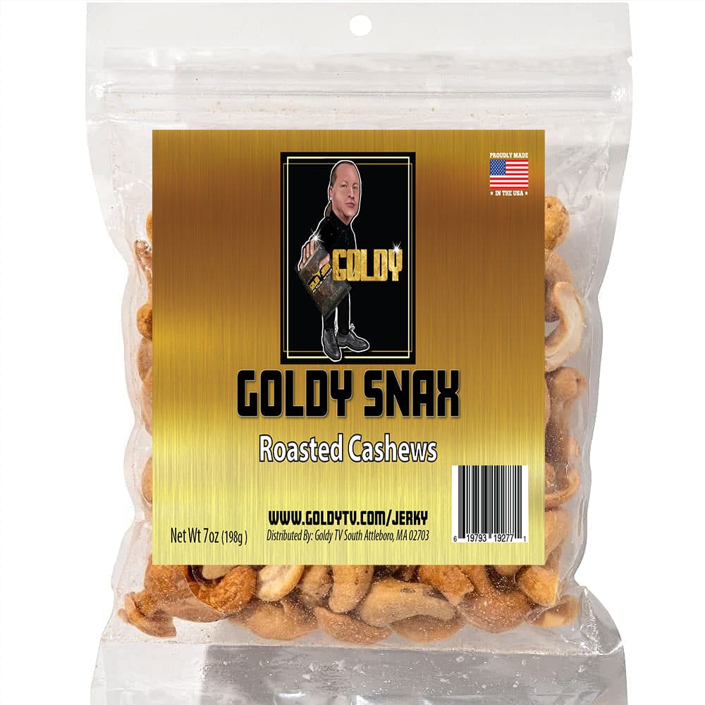 Goldy TV Roasted Cashew Snack 7oz, Made With Simple Ingredients Crispy Nutrients Cashew