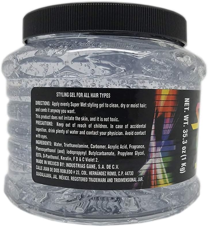 SUPER WET HAIR STYLING GEL, CLEAR JUMBO 35.3 OZ #26670