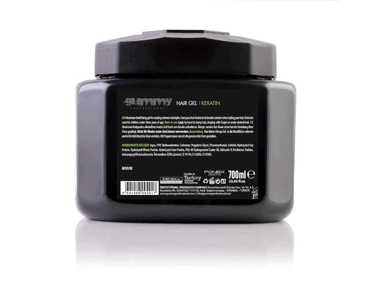 Gummy Hair Gel Maximum Hold Extreme Look Keratin 23.5oz, 23.5 Ounces