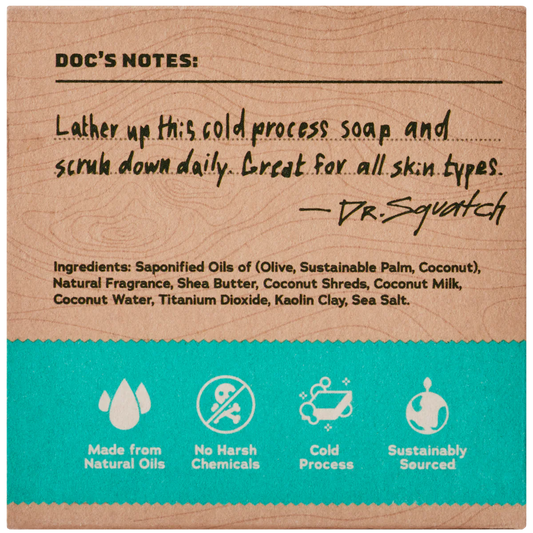 Dr Squatch COCONUT CASTAWAY, 5oz Bar Soap