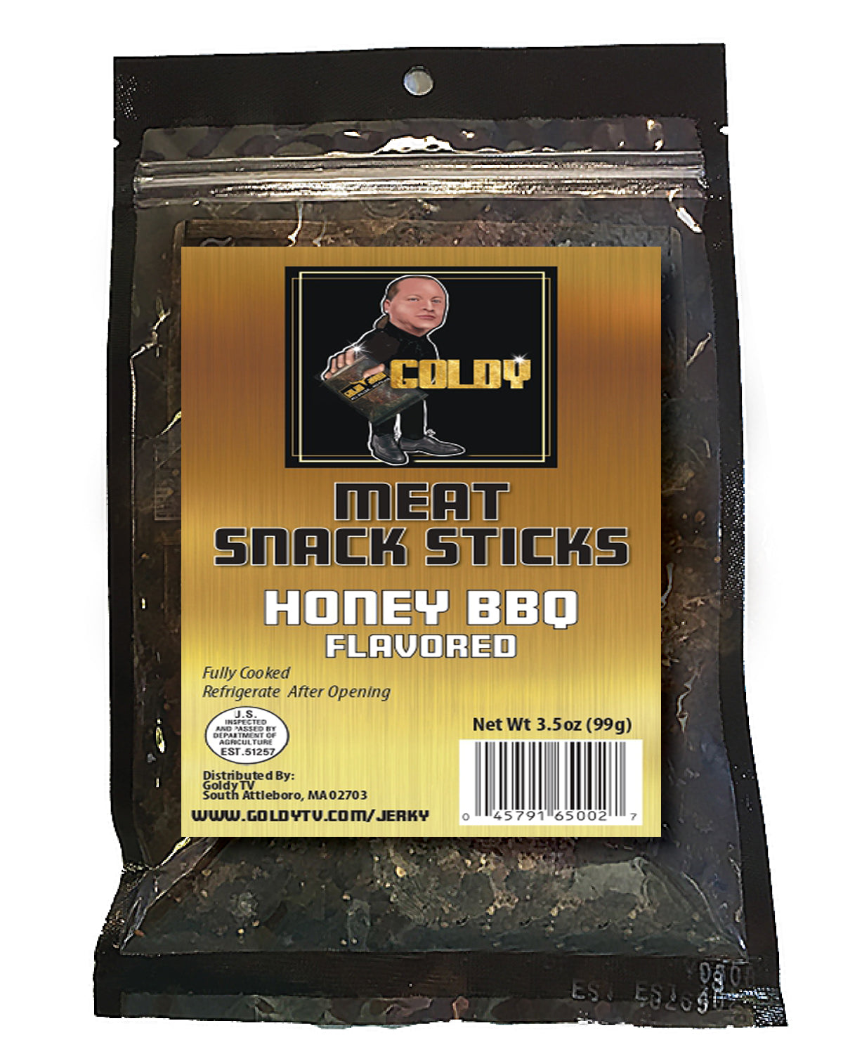 Goldy TV Meat Snack Sticks – Honey BBQ Flavored (3.5oz)