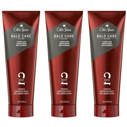 Old Spice Men's Bald Care System Lather-less Shave Cream with Vitamin E, 10.9 fl oz
