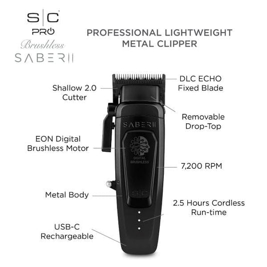 Saber 2 Professional Hair Clipper with EON Digital Brushless Motor