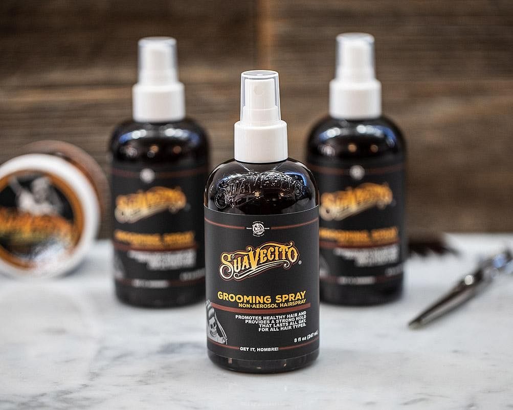 Suavecito Pomade Grooming Spray, 8 oz High Shine Strong Hold (Non-Aerosol Hairspray) - Goldy TV