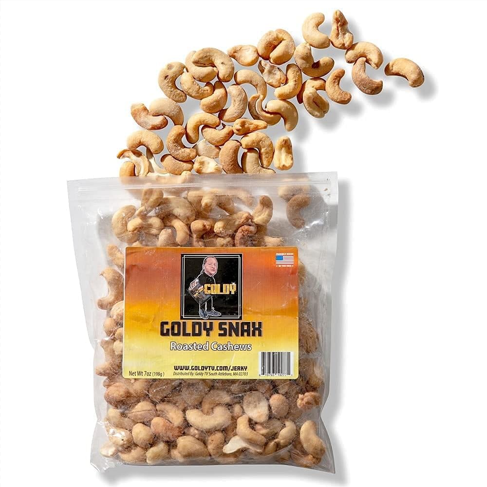 Goldy TV Roasted Cashew Snack 7oz, Made With Simple Ingredients Crispy Nutrients Cashew