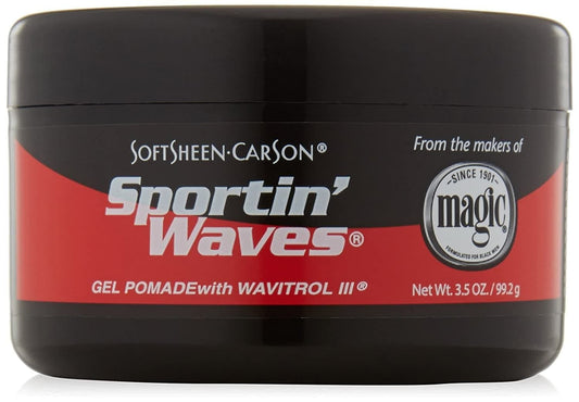 Sportin Waves Gel Pomade Regular Hold with Wavitrol III, 3.5 oz - Goldy TV