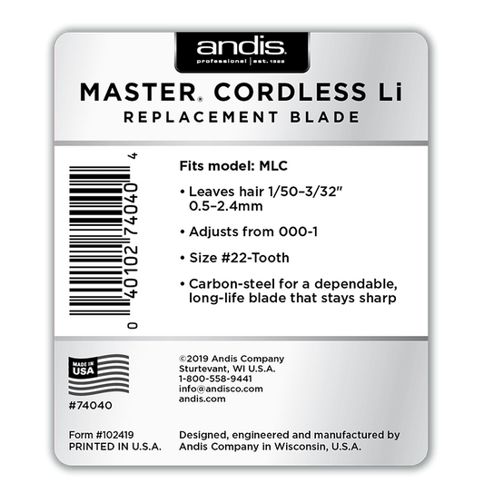 Andis Master® Cordless Replacement Blade, Carbon Steel Size 000-1 - Goldy TV