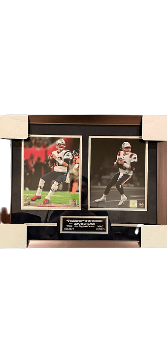 Tom Brady & Mac Jones - Passing the Torch action shots Frame 18”x22”