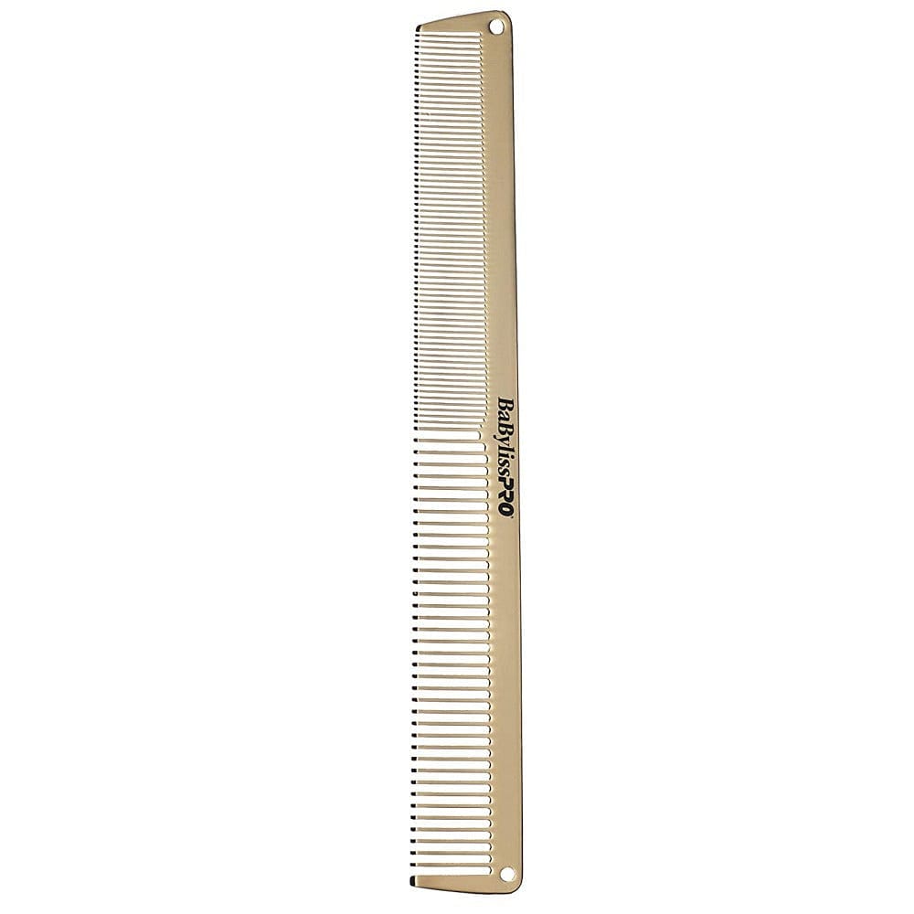 BaBylissPRO Barberology MetalFX Comb Set Cutting Metal Comb Stainless Steel Gold Colored - Goldy TV