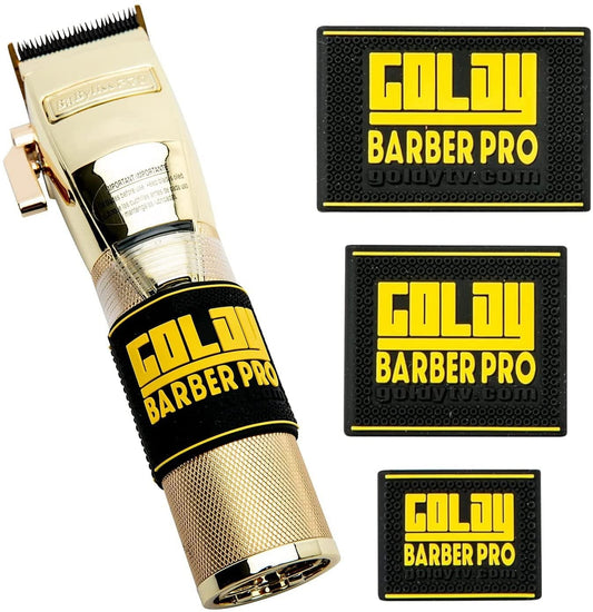 Goldy Professional Barber Clipper Grip 3 PCS, Grip Bands, Non Slip and Heat Resistant Clipper Bands ( Black/Yellow )