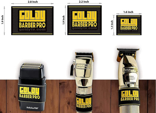 Goldy Professional Barber Clipper Grip 3 PCS, Grip Bands, Non Slip and Heat Resistant Clipper Bands ( Black/Yellow )