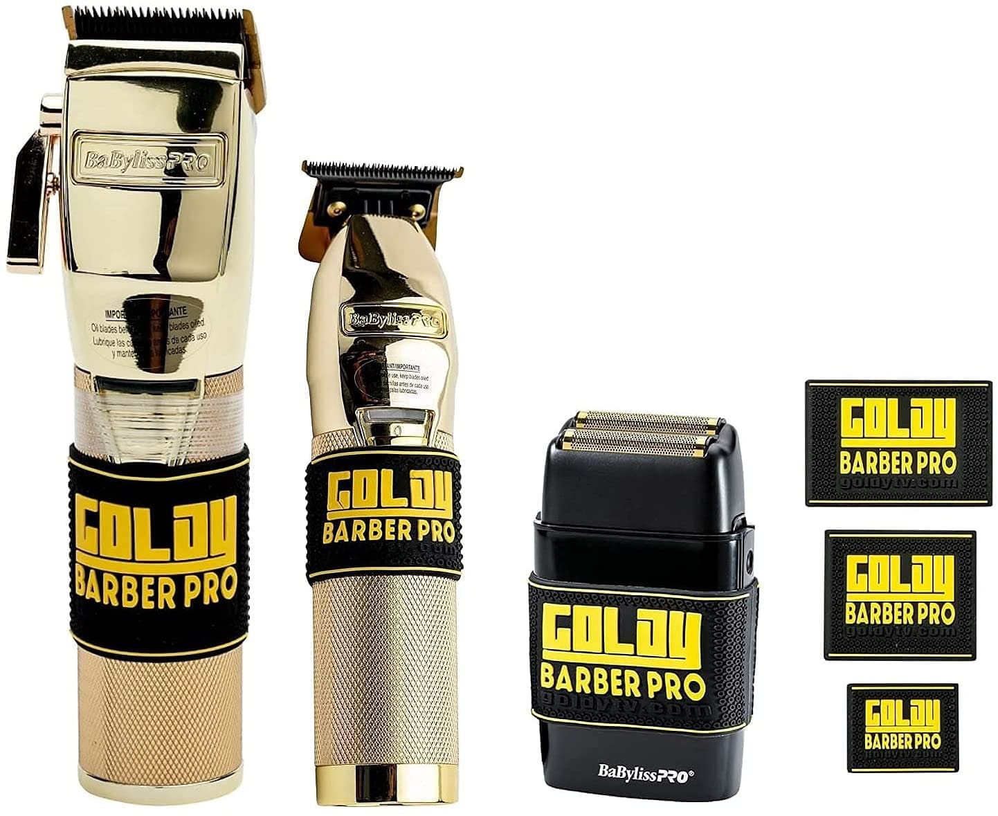 Goldy Professional Barber Clipper Grip 3 PCS, Grip Bands, Non Slip and Heat Resistant Clipper Bands ( Black/Yellow )