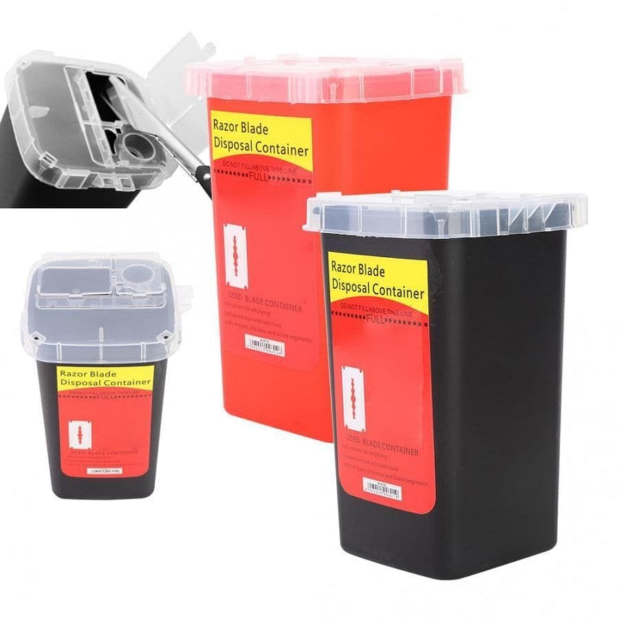 Barber Salon Razor Blade Disposal Container Needle Sharps Waste Box Trash Can - Goldy TV