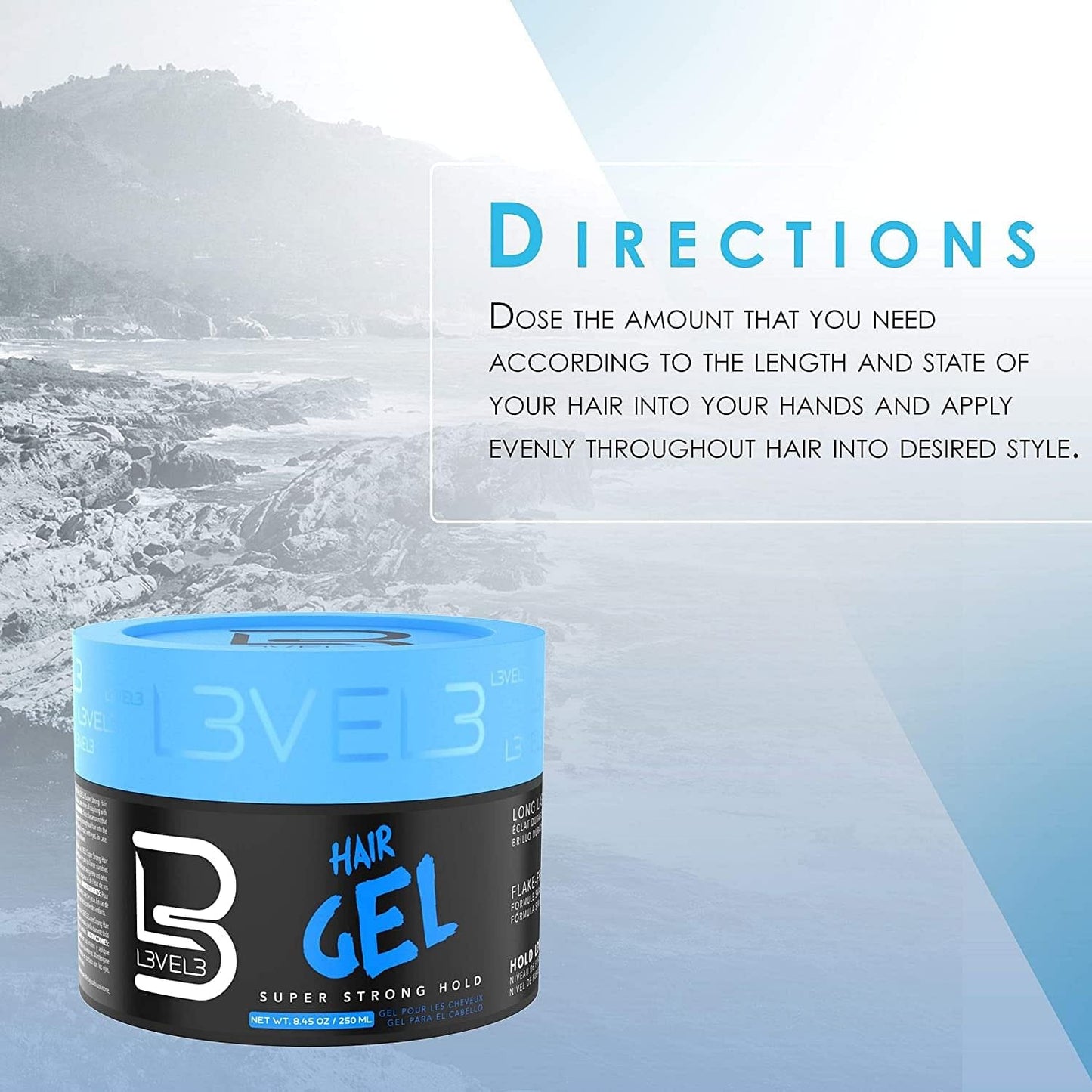 Level 3 Hair Gel Super Strong Hold Flake Free Long Lasting Shine 1000 ml - Goldy TV
