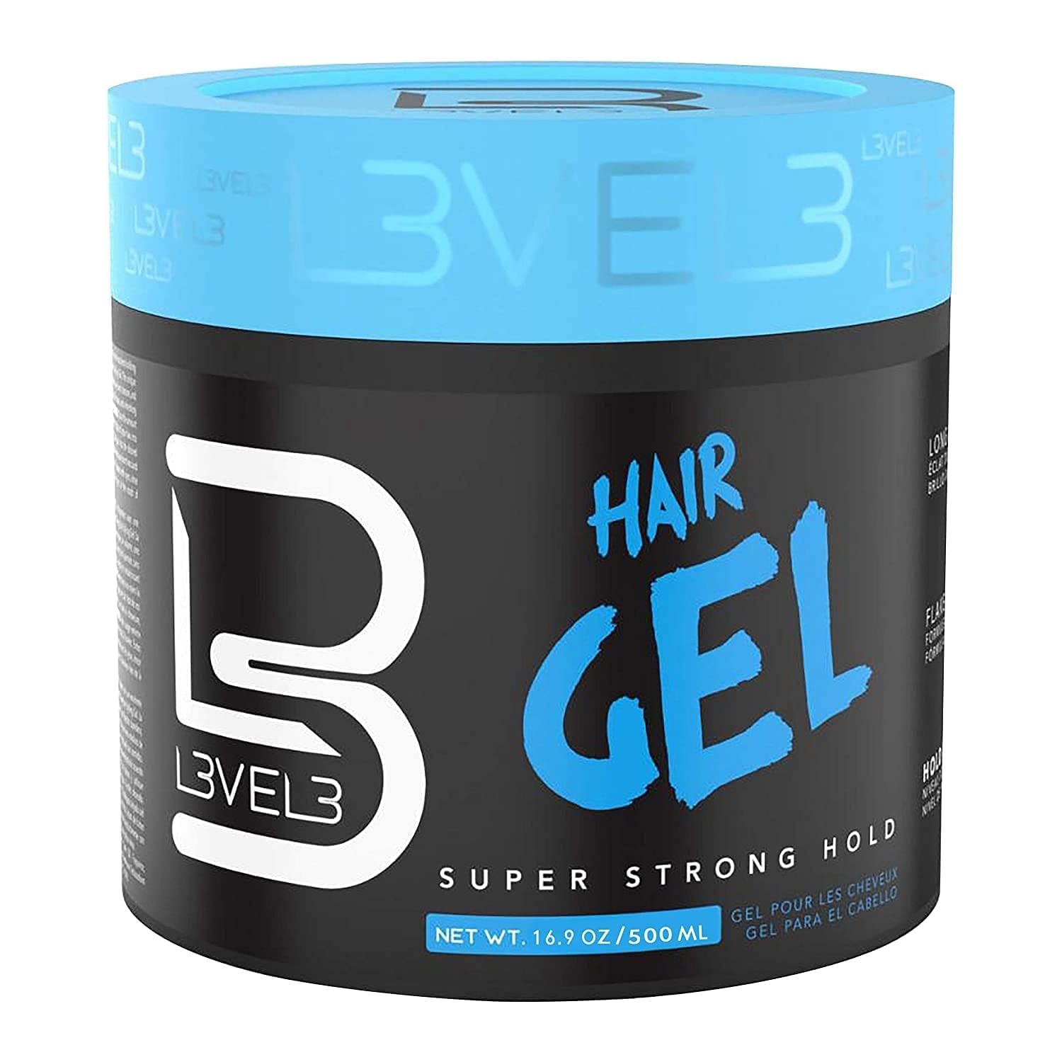 Level 3 Hair Gel Super Strong Hold Flake Free Long Lasting Shine 500 ml