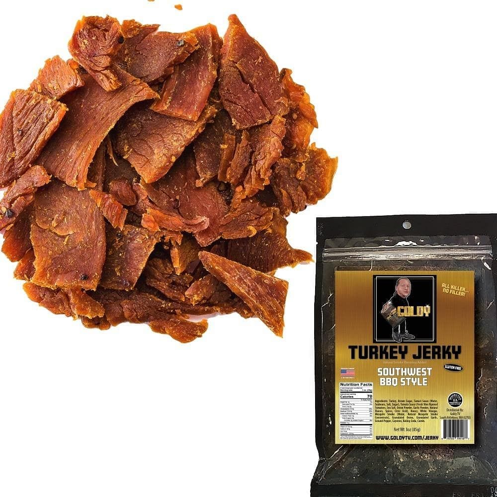 South West BBQ Turkey Jerky Nutrition Facts 100% Natural Smoke Flavoring added - Goldy TV