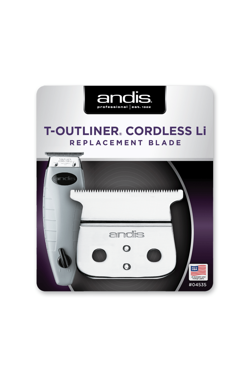 Andis Cordless T-Outliner Li Replacement T-Blade #04535 - Goldy TV