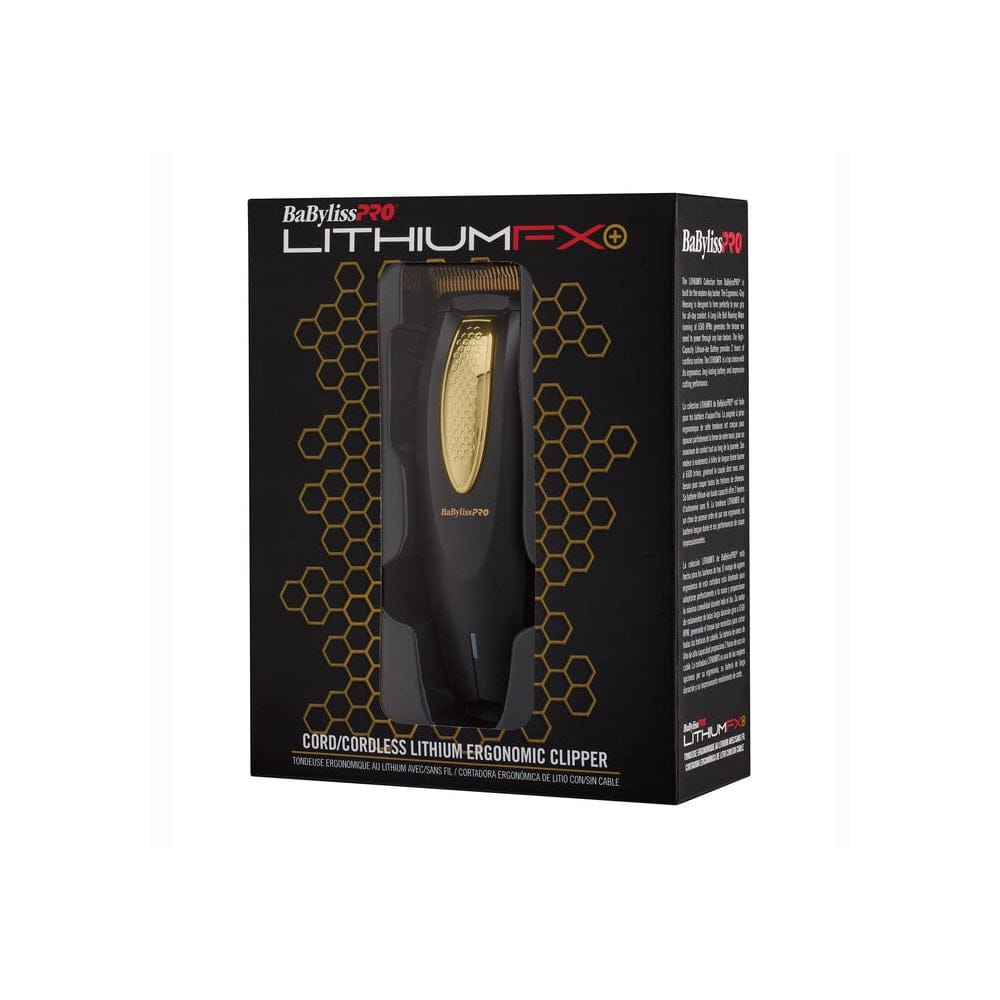 BaByliss PRO Lithium FX+ Cord/Cordless Ergonomic Clipper - Black & Gold (FX673N)