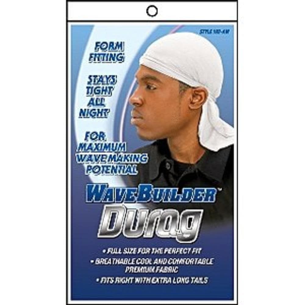 WaveBuilder Durag Extra Long Tails White #192-AW - Goldy TV