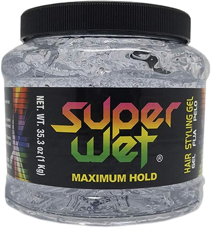 SUPER WET HAIR STYLING GEL, CLEAR JUMBO 35.3 OZ #26670