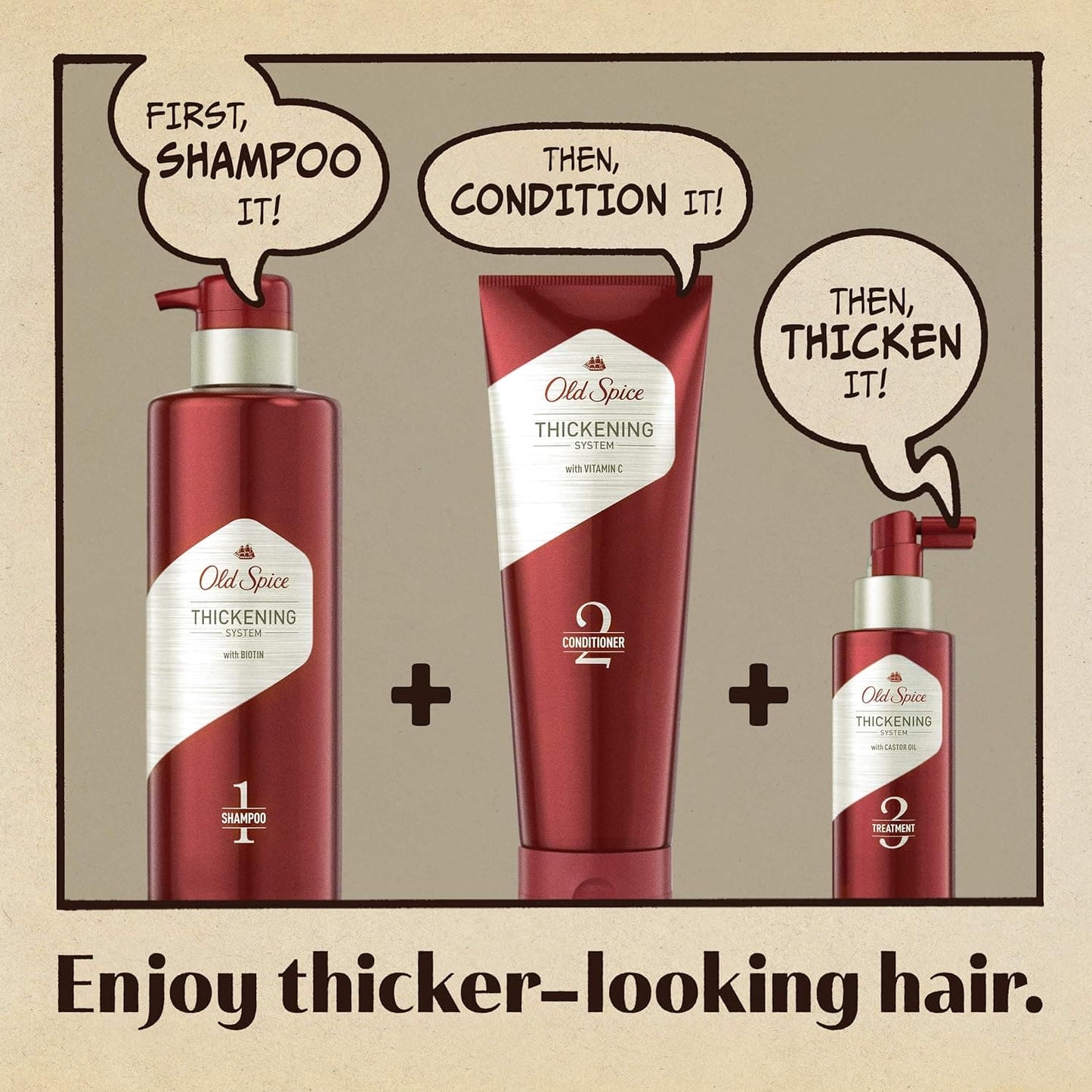 Old Spice Hair Thickening Treatment for Men, Infused with Castor Oil, Step 3, 3.7 Fl Oz