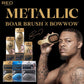 BR09-RED BY KISS BOW WOW X METALLIC 2 IN 1 BOAR BRUSH