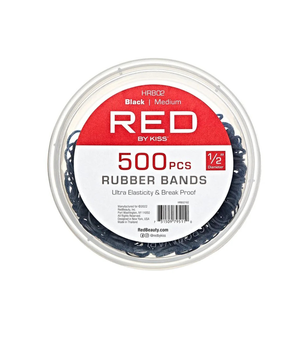 Red by Kiss 500 Medium Rubber Bands #HRB02