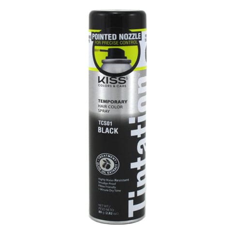 Kiss Tintation Temporary Color Spray Black 2.82 Ounce