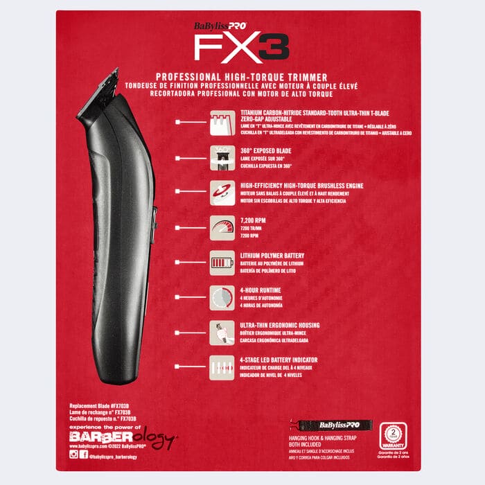 BabylissPro FX3 High Torque Trimmer #FXX3TB