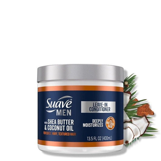 Suave Men Leave-In Conditioner Shea Butter & Coconut Oil CURLY HAIR 13.5 fl oz