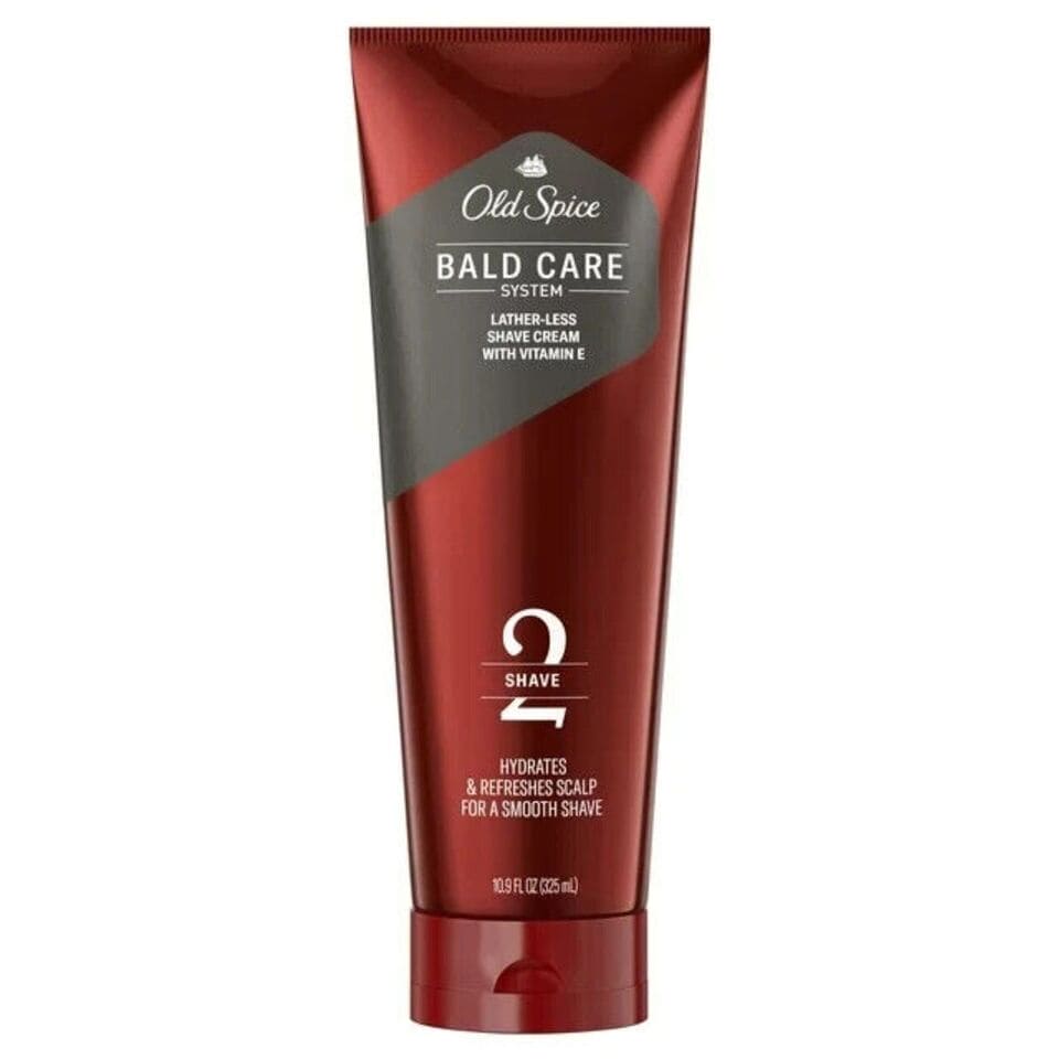 Old Spice Men's Bald Care System Lather-less Shave Cream with Vitamin E, 10.9 fl oz