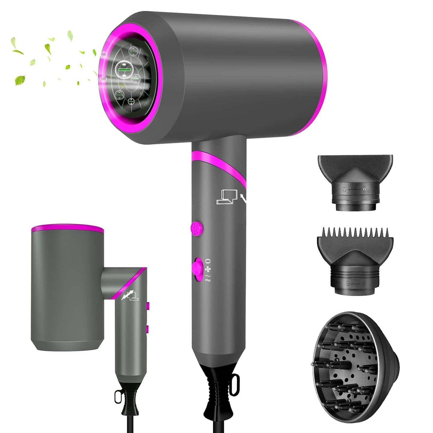 Foldable Ionic Hair Dryer,1800W Professional Blow Dryer