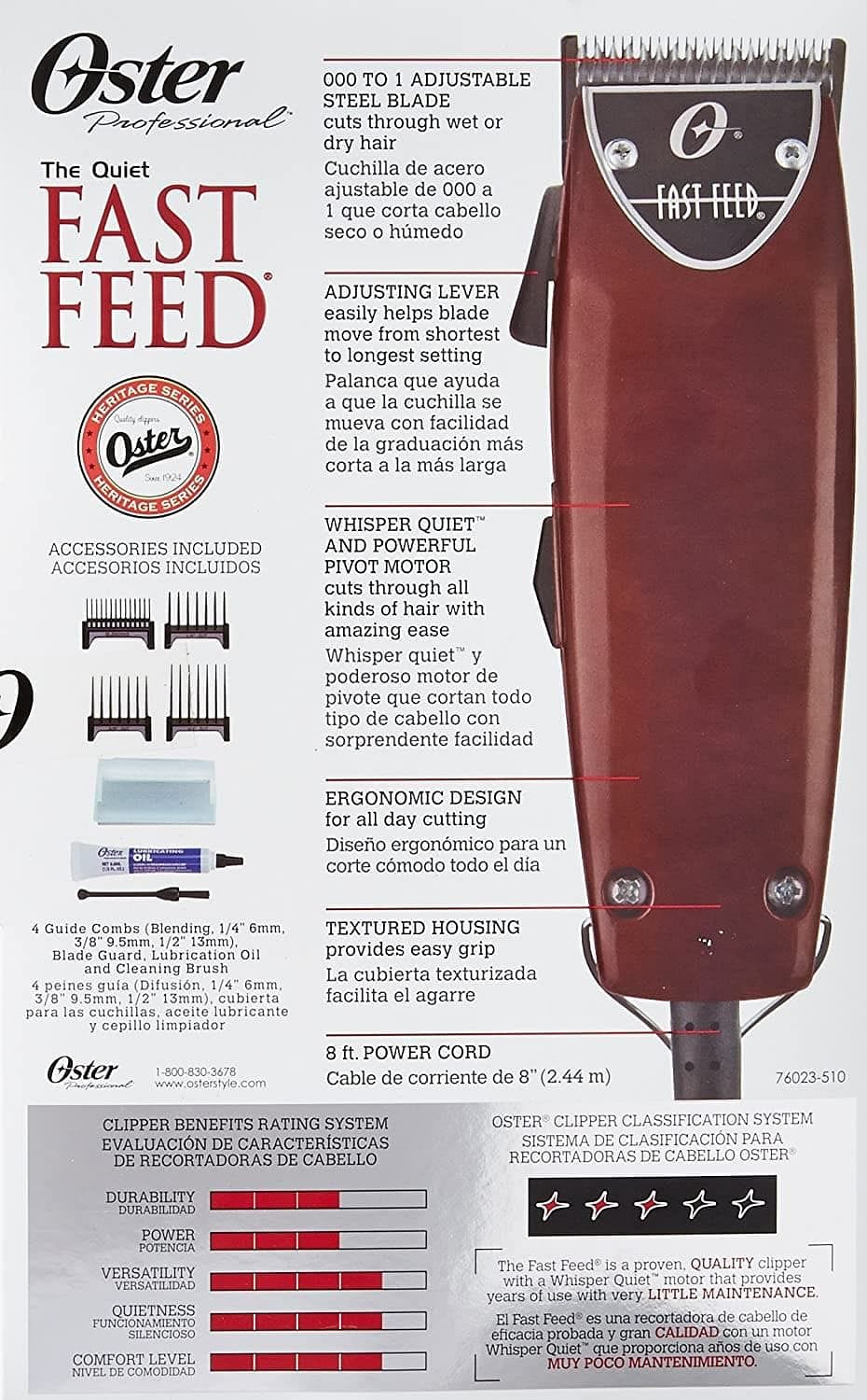 Oster Fast Feed Adjustable Pivot Motor Clipper #76023-510 - Goldy TV