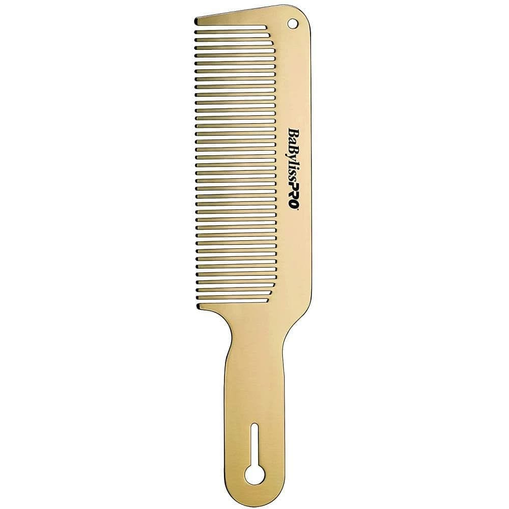 BaBylissPRO Barberology MetalFX Comb Set Cutting Metal Comb Stainless Steel Gold Colored - Goldy TV