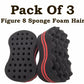 Small Figure 8 Sponge Foam Hair Twist Large Size  - Pack Of 3