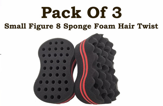Small Figure 8 Sponge Foam Hair Twist Large Size  - Pack Of 3