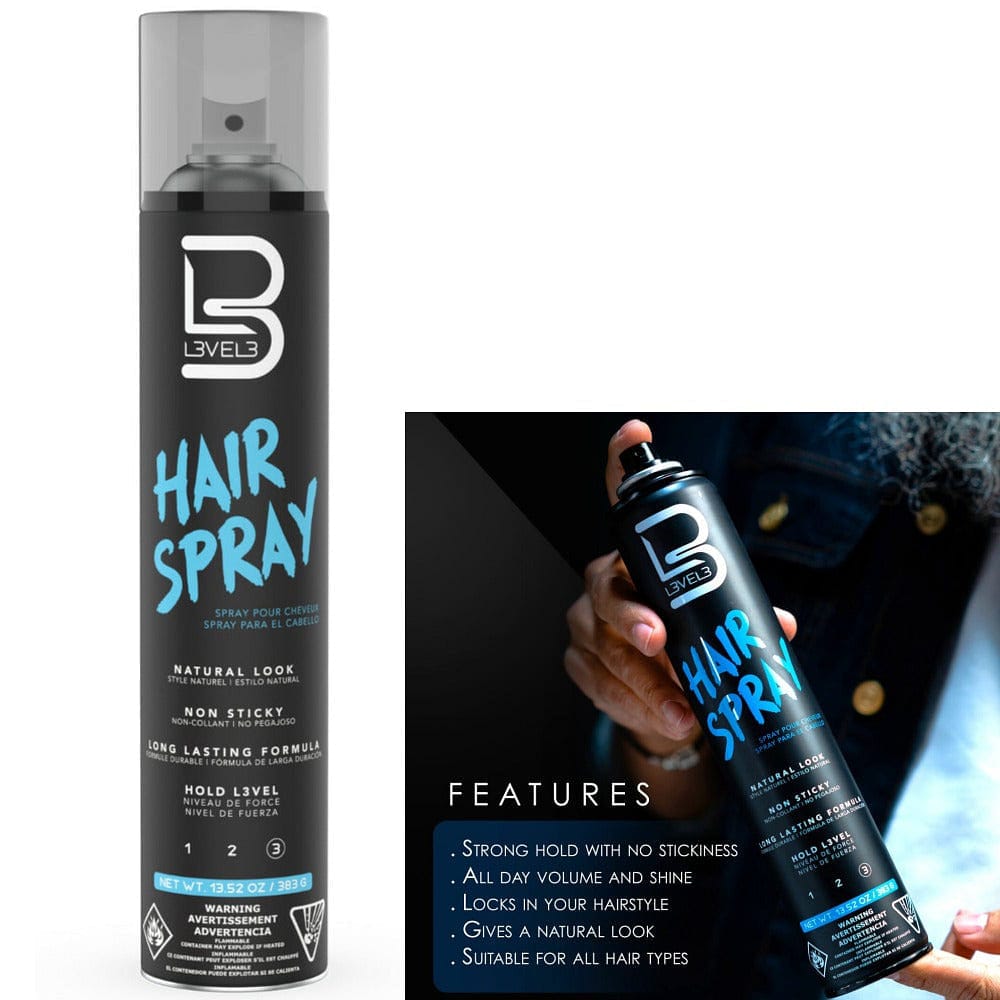 Level 3 Hair Spray Perfect for Curly, Straight, wavy, Strong Hold Hair Spray Great for Men and Women - Goldy TV