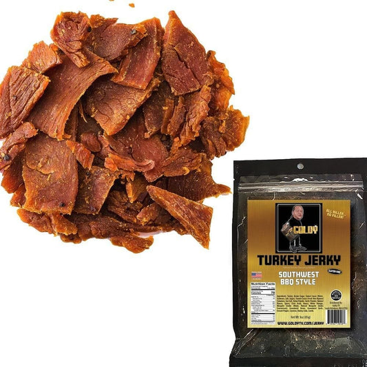 South West BBQ Turkey Jerky Nutrition Facts 100% Natural Smoke Flavoring added - Goldy TV