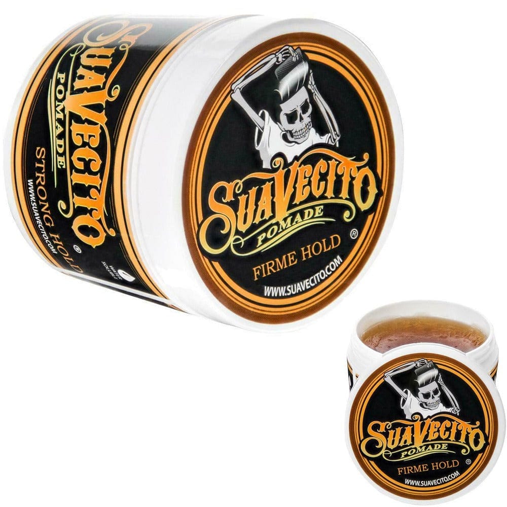 Suavecito Firme (Strong) Hold Pomade Strong Hold Hair Pomade For Men - Medium Shine Water Based Wax Like Flake Free Hair Gel 4 oz - Goldy TV