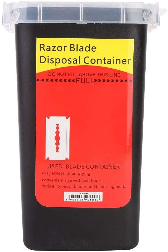 Barber Salon Razor Blade Disposal Container Needle Sharps Waste Box Trash Can