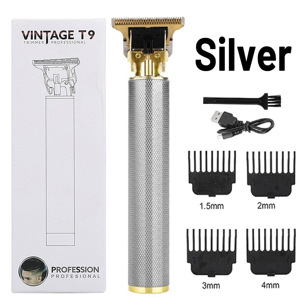 Premium Vintage T9 Hair Trimmer / Silver & Black